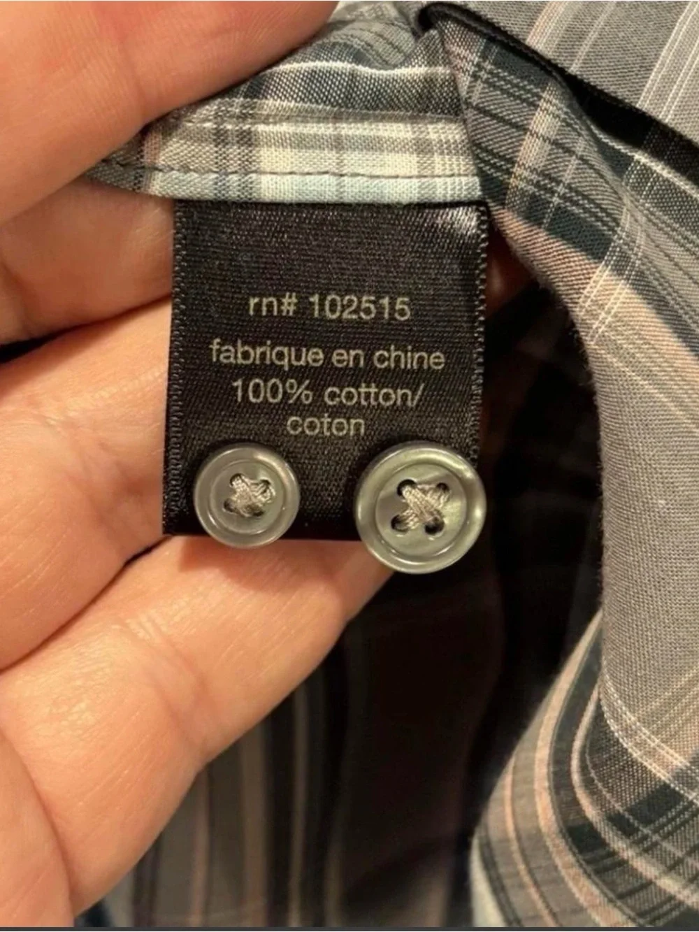 EUC! John Varvatos Men's Plaid Long-Sleeve Button-Up Shirt Gray/Taupe XX